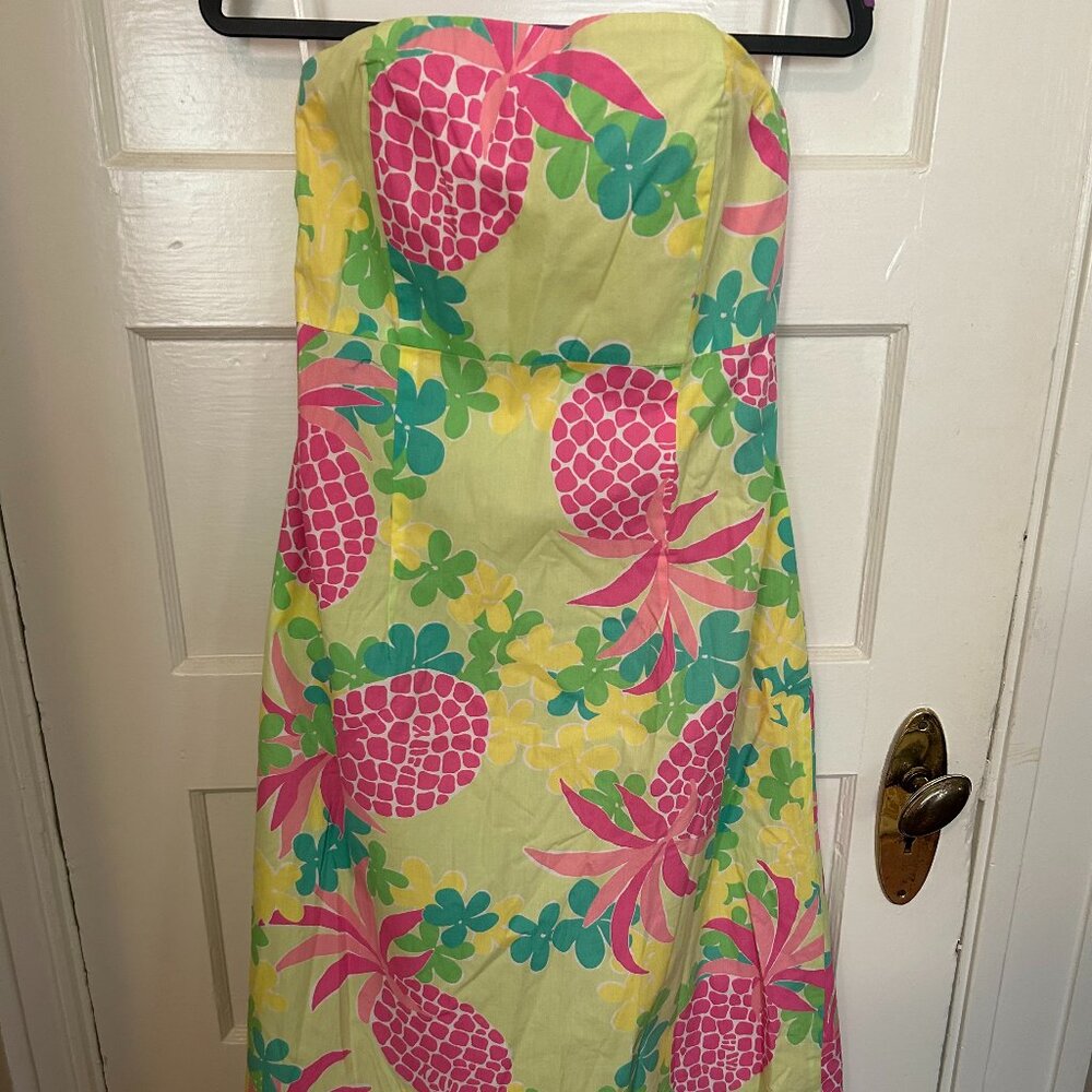 Lilly Pulitzer strapless pineapple dress - size 6